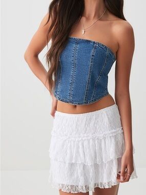 Ardene denim corset tube top size medium